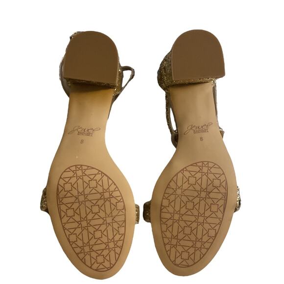 Jewel Badgley Mischka Gold Claudia Embellished Sandals Size 10M - Picture 12 of 16